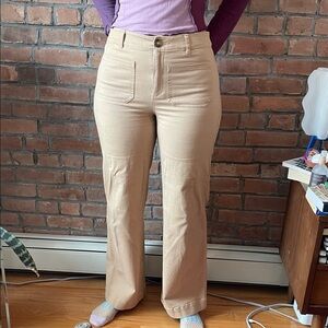 Tan High-Waisted Pants
